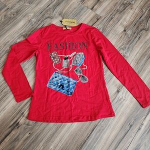 New fashion t shirt with rhinestones M